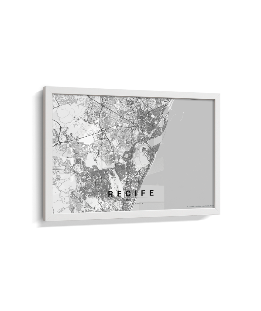 Quadro Mapa de Recife - Horizontal