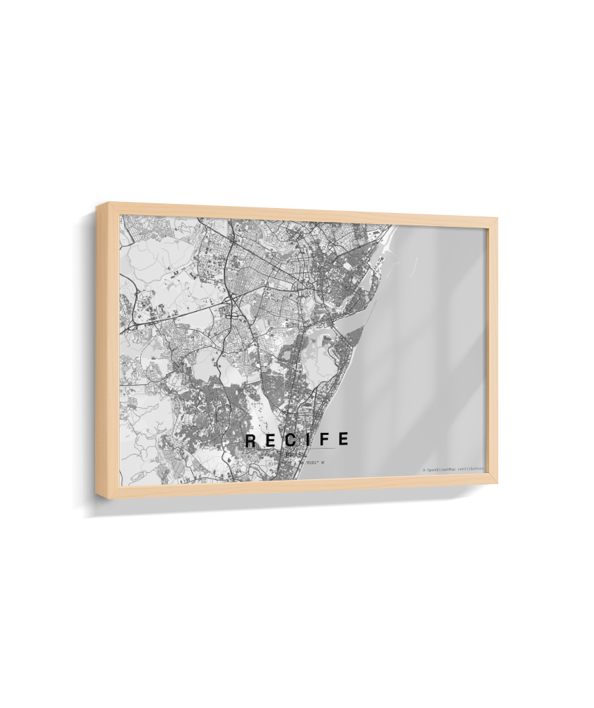 Quadro Mapa de Recife - Horizontal