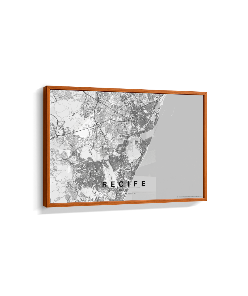Quadro Mapa de Recife - Horizontal