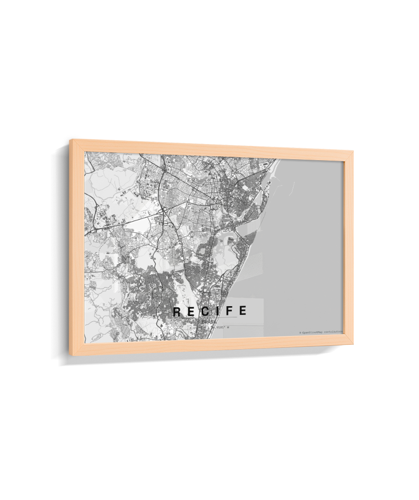 Quadro Mapa de Recife - Horizontal