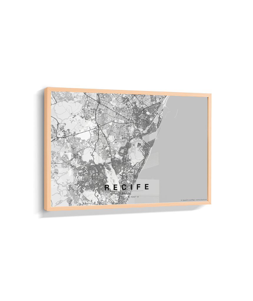 Quadro Mapa de Recife - Horizontal
