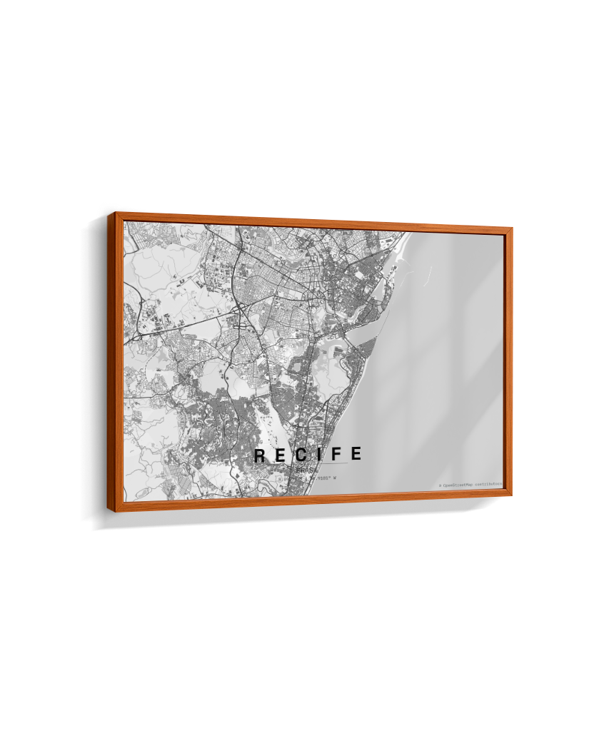 Quadro Mapa de Recife - Horizontal