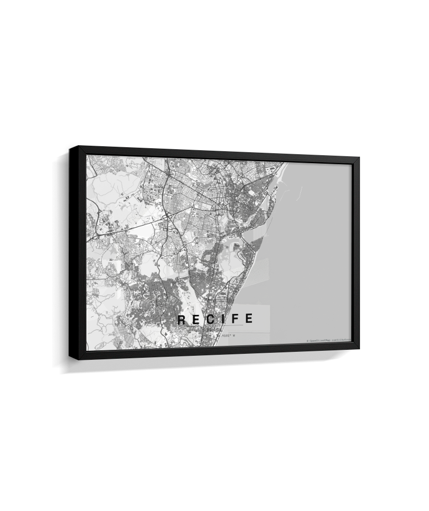 Quadro Mapa de Recife - Horizontal