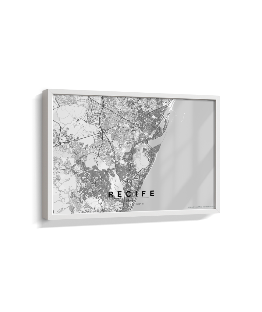 Quadro Mapa de Recife - Horizontal