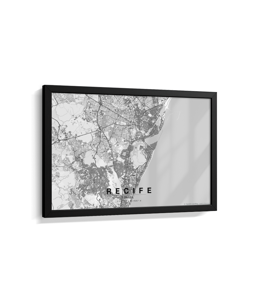 Quadro Mapa de Recife - Horizontal