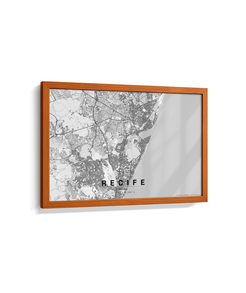 Quadro Mapa de Recife - Horizontal