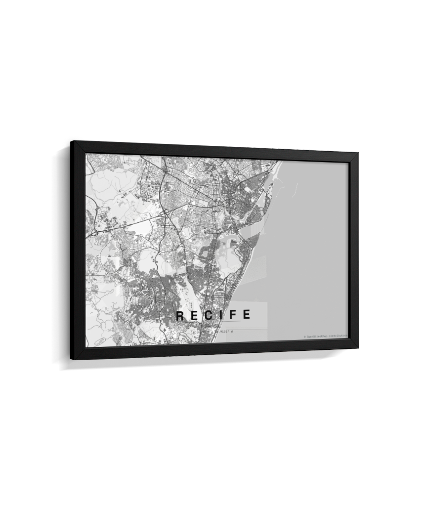 Quadro Mapa de Recife - Horizontal