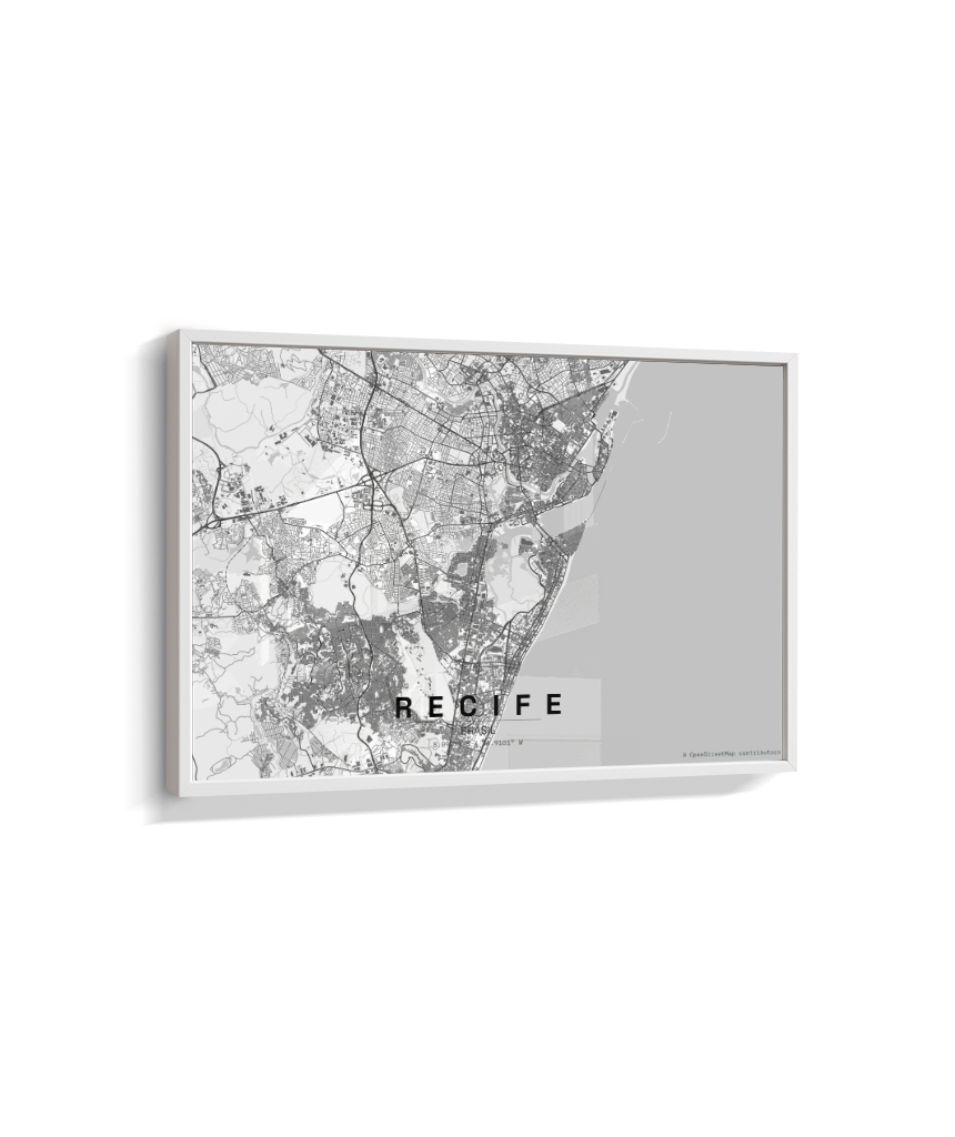 Quadro Mapa de Recife - Horizontal
