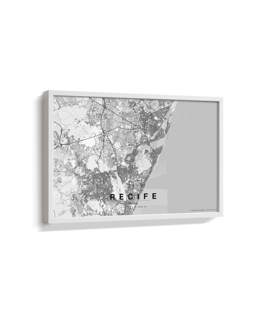 Quadro Mapa de Recife - Horizontal