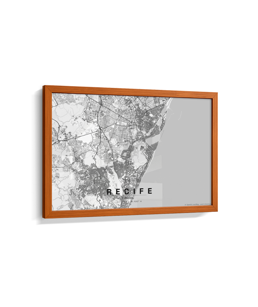 Quadro Mapa de Recife - Horizontal