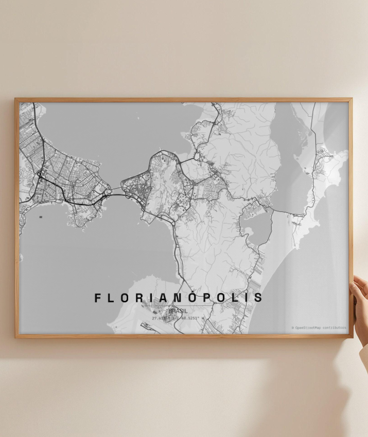 Quadro Horizontal Mapa de Florianópolis