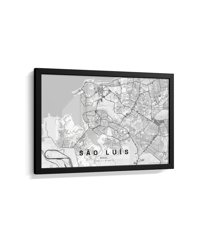 Quadro Mapa de São Luís - Horizontal