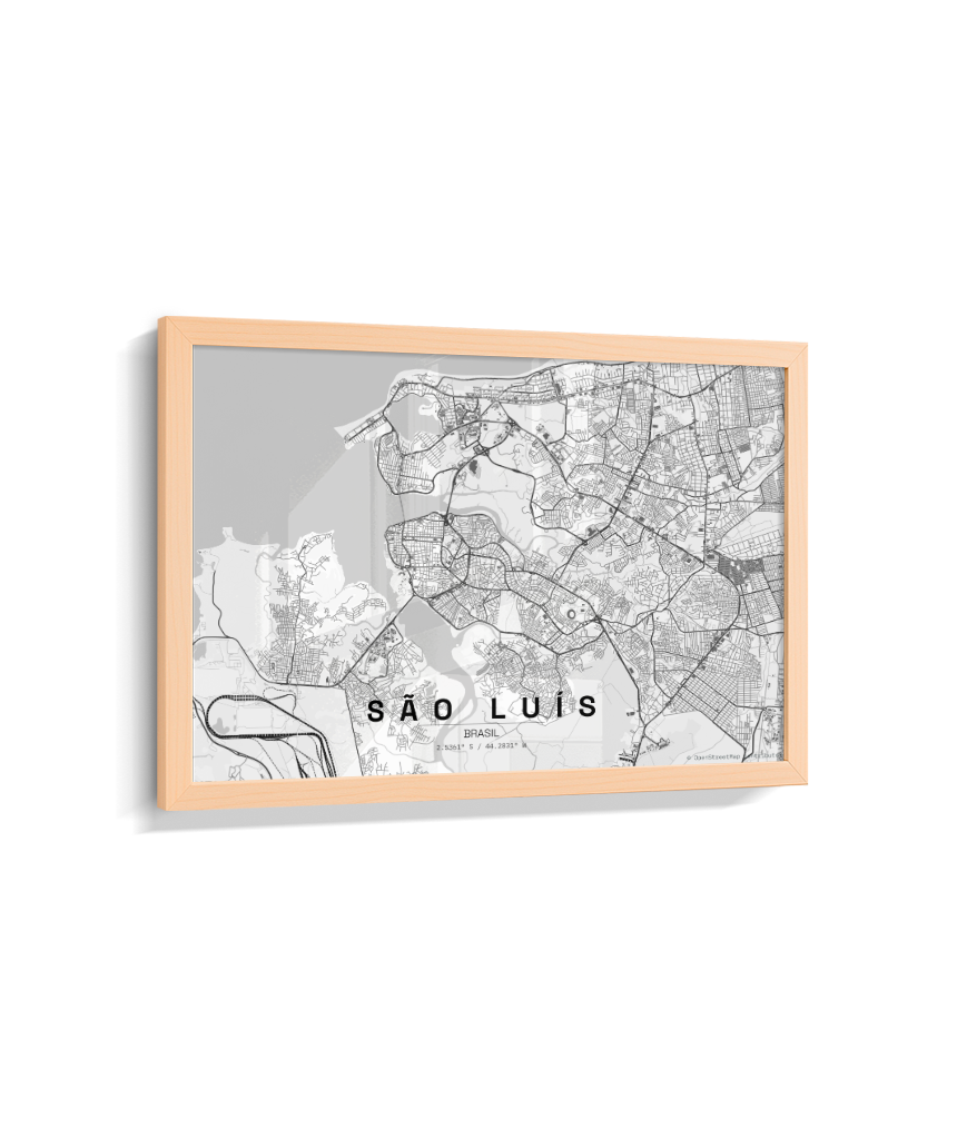 Quadro Mapa de São Luís - Horizontal