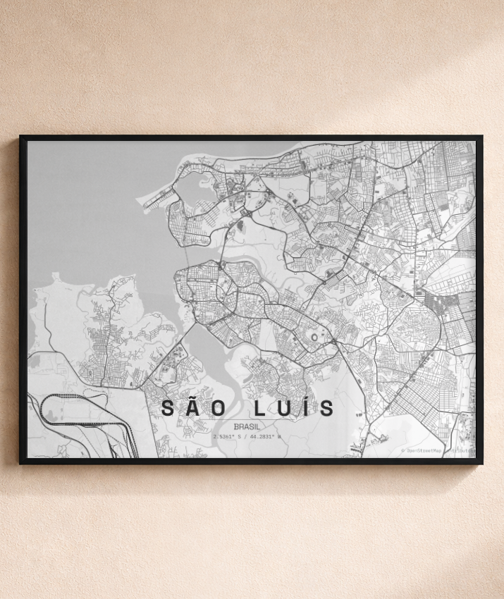 Quadro Mapa de São Luís - Horizontal