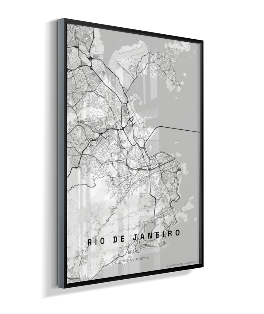 Quadro Mapa do Rio de Janeiro - Vertical