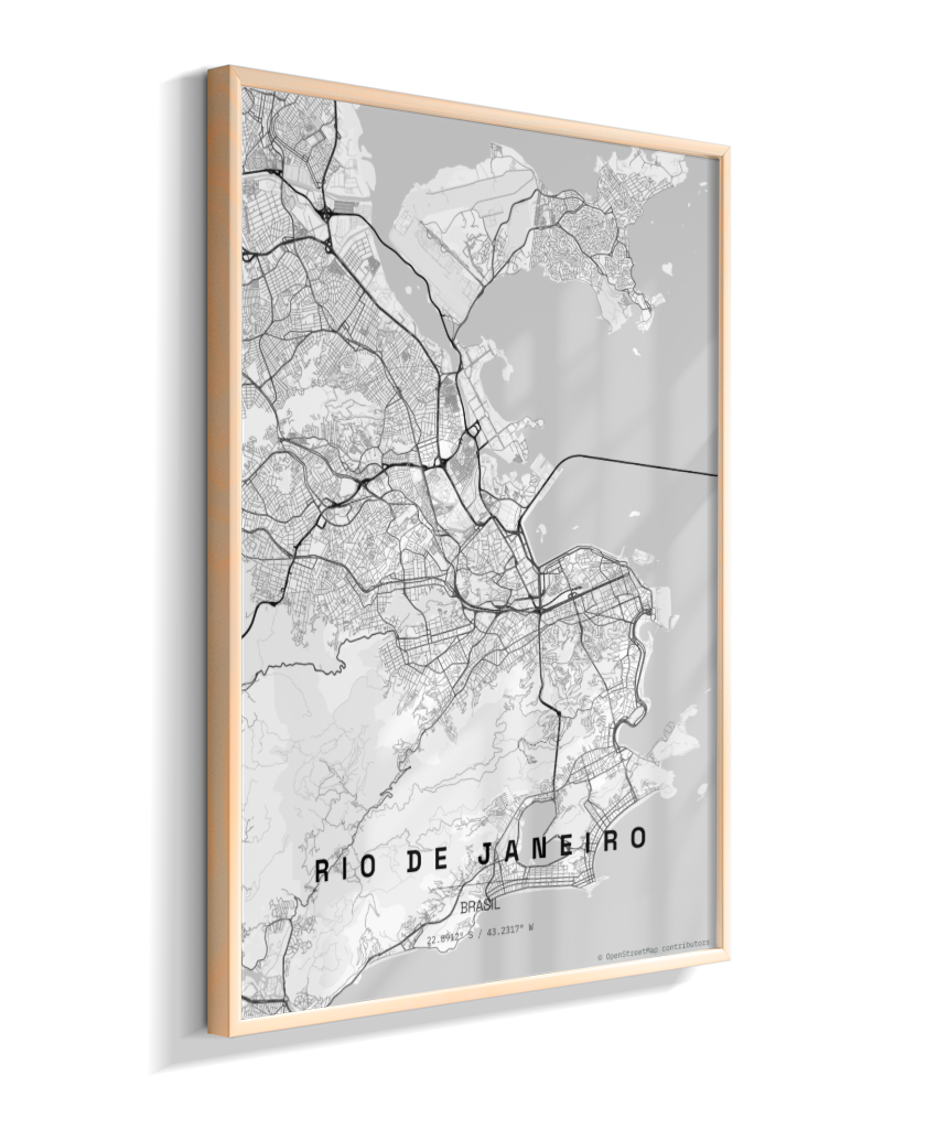 Quadro Mapa do Rio de Janeiro - Vertical