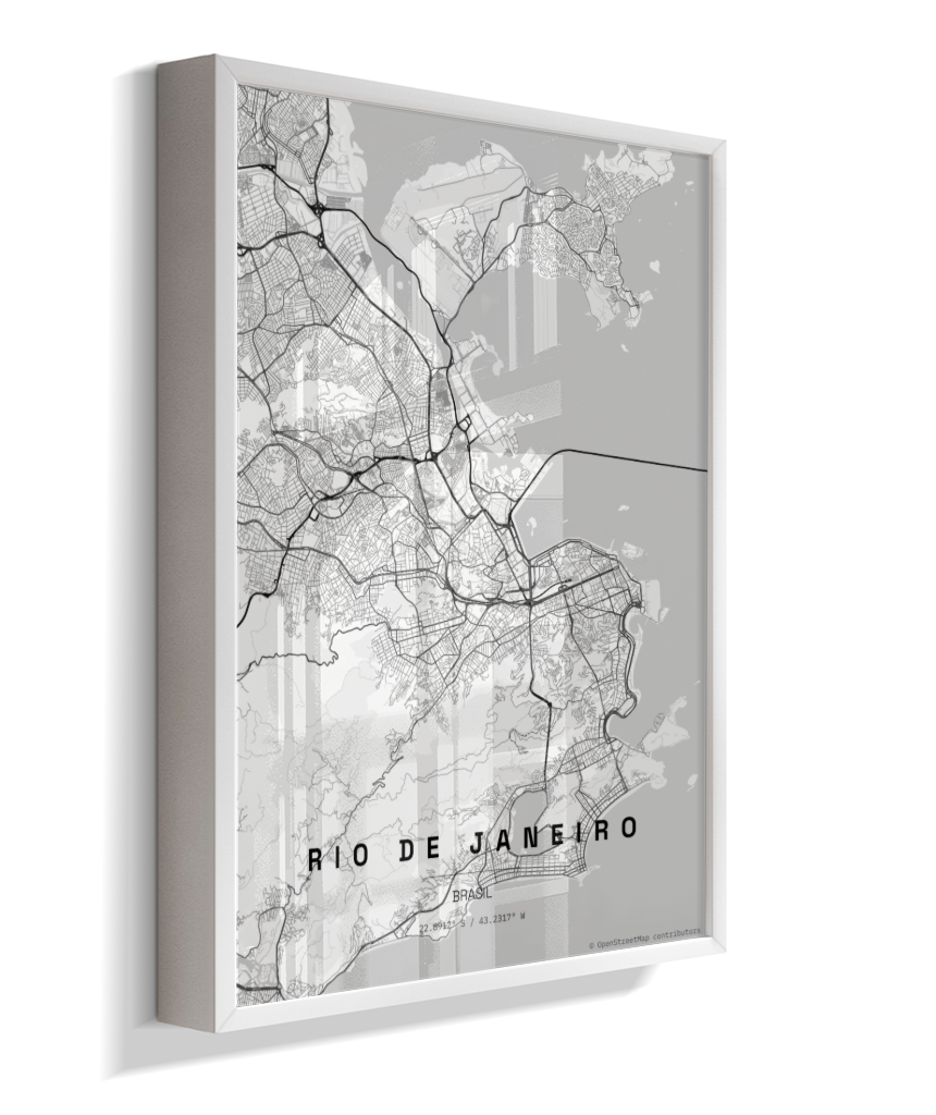 Quadro Mapa do Rio de Janeiro - Vertical