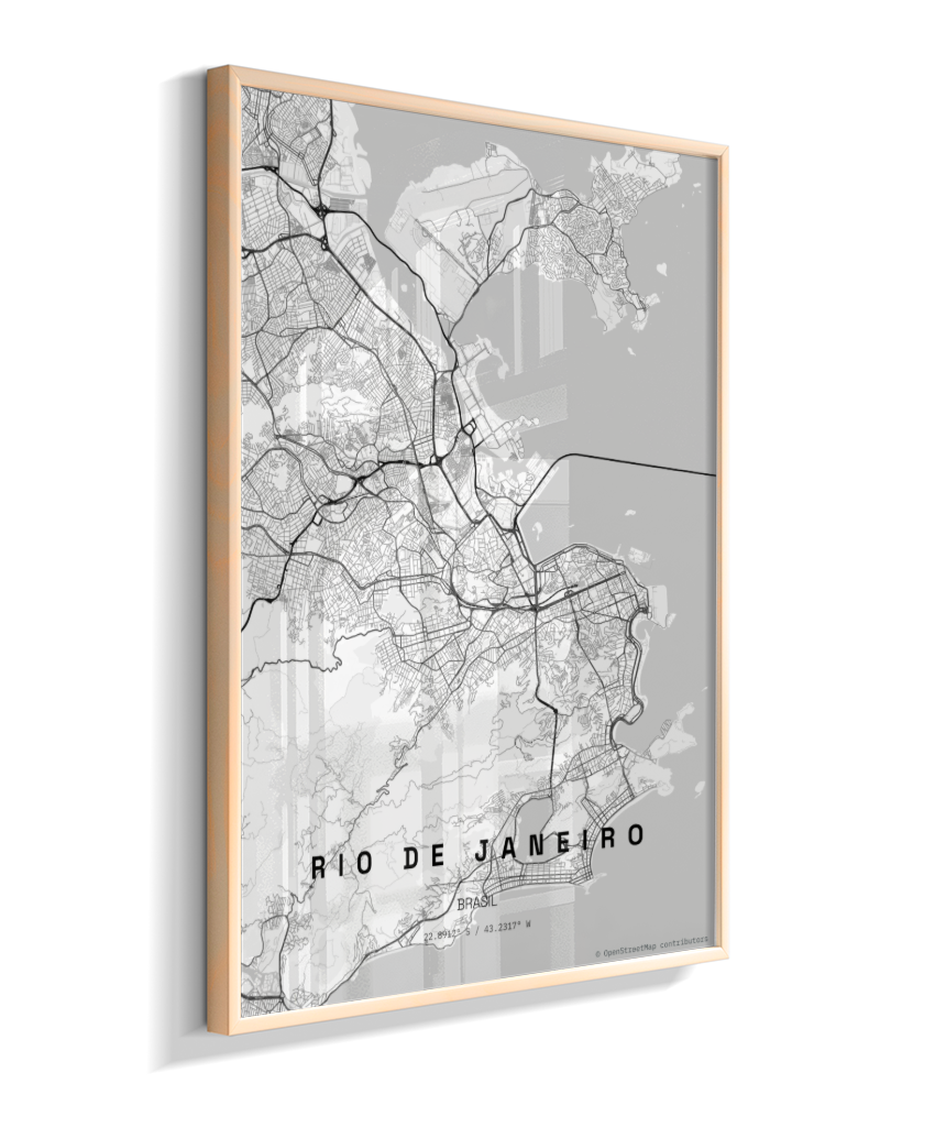 Quadro Mapa do Rio de Janeiro - Vertical