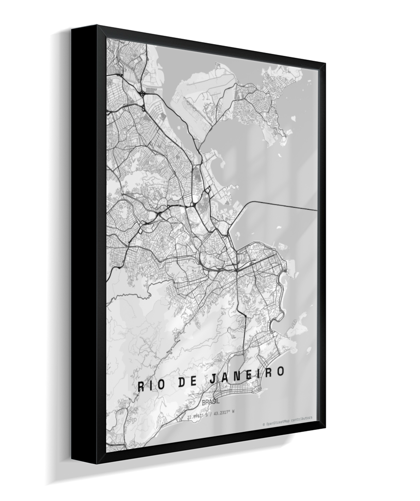 Quadro Mapa do Rio de Janeiro - Vertical