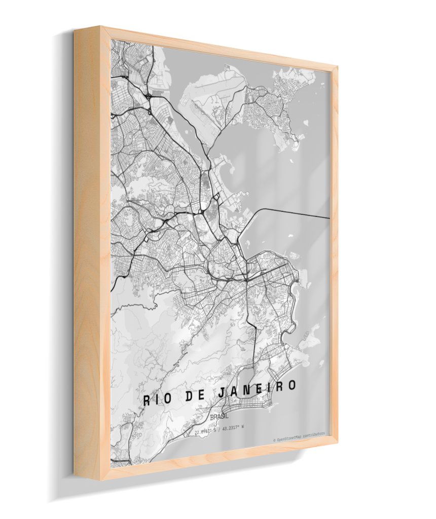 Quadro Mapa do Rio de Janeiro - Vertical