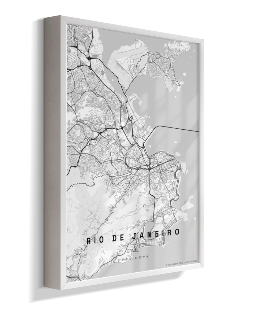 Quadro Mapa do Rio de Janeiro - Vertical