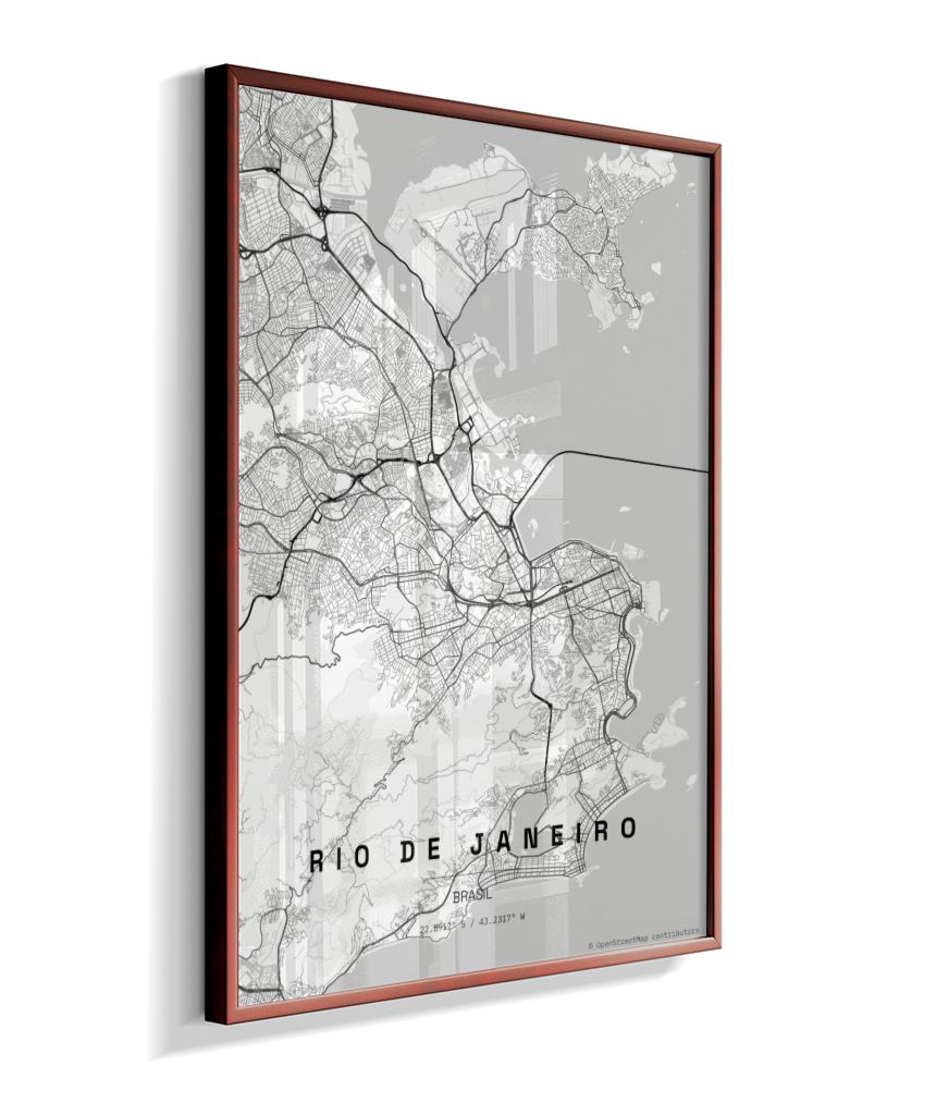 Quadro Mapa do Rio de Janeiro - Vertical