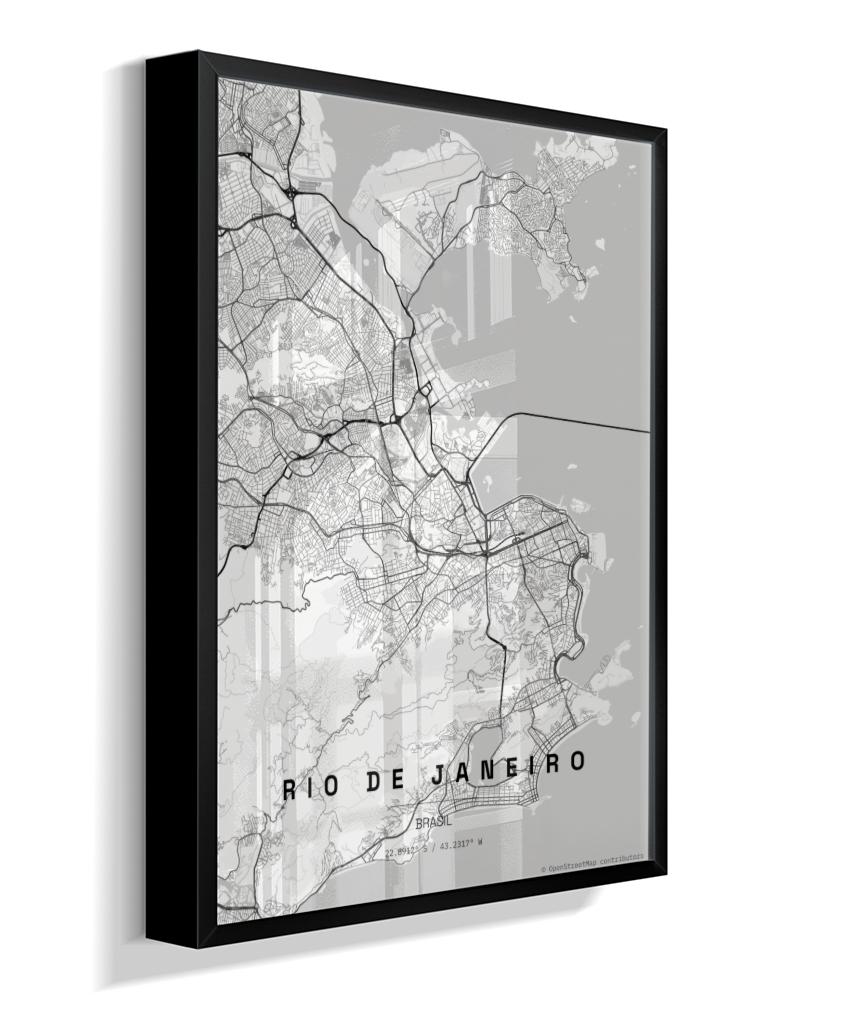 Quadro Mapa do Rio de Janeiro - Vertical