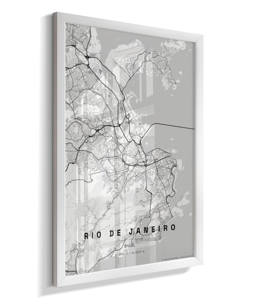 Quadro Mapa do Rio de Janeiro - Vertical