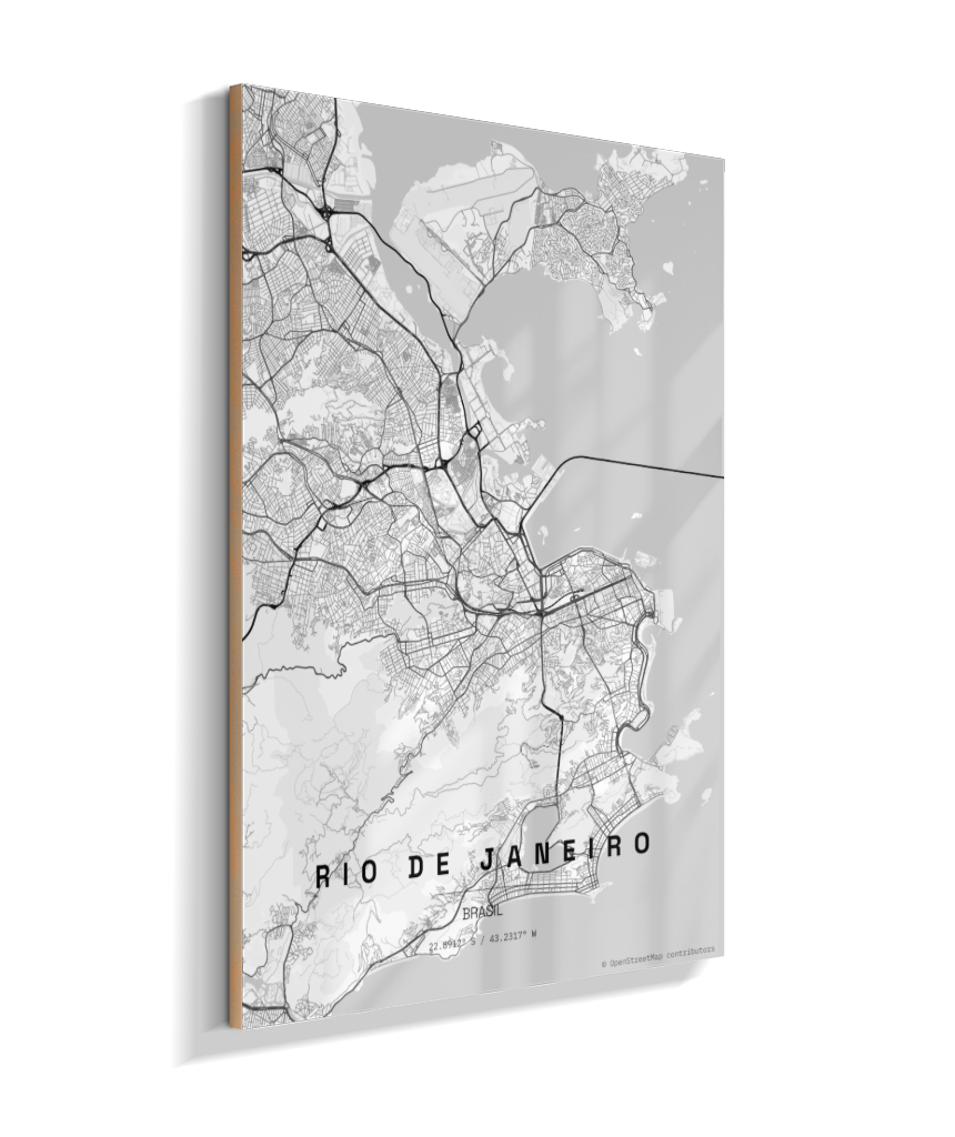 Quadro Mapa do Rio de Janeiro - Vertical