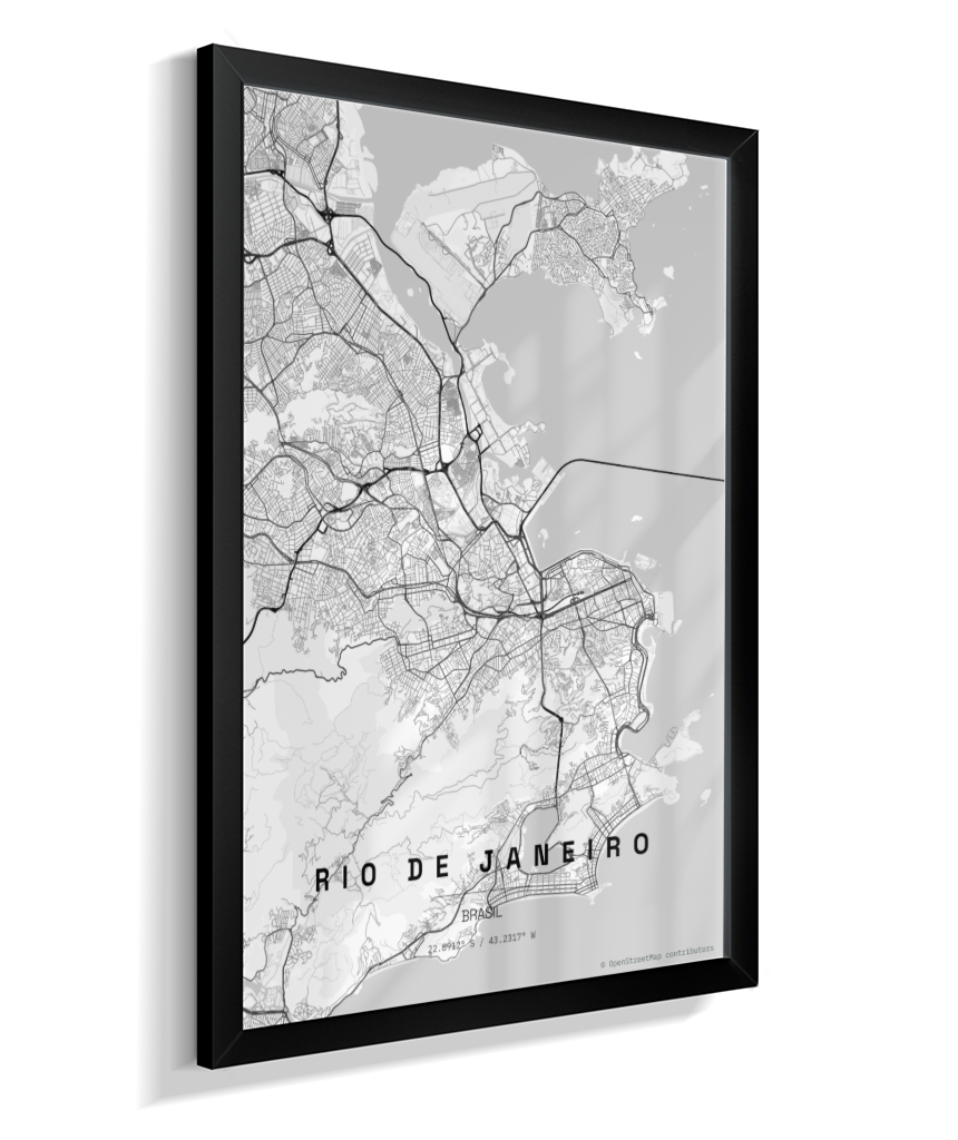 Quadro Mapa do Rio de Janeiro - Vertical