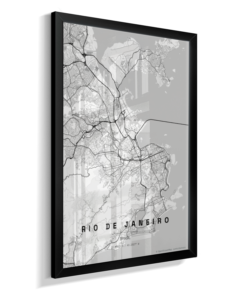 Quadro Mapa do Rio de Janeiro - Vertical
