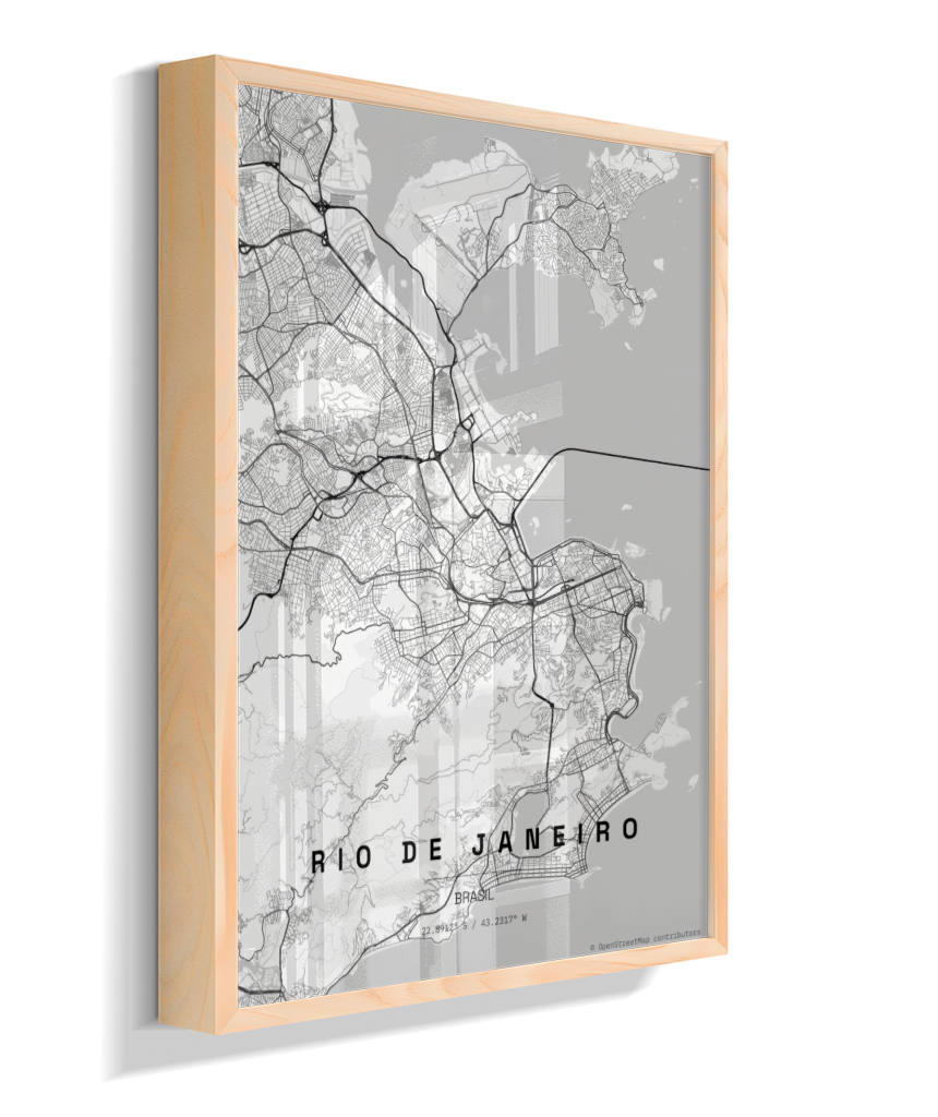 Quadro Mapa do Rio de Janeiro - Vertical