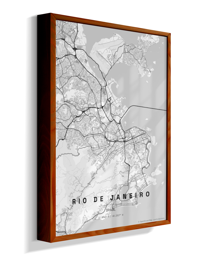Quadro Mapa do Rio de Janeiro - Vertical