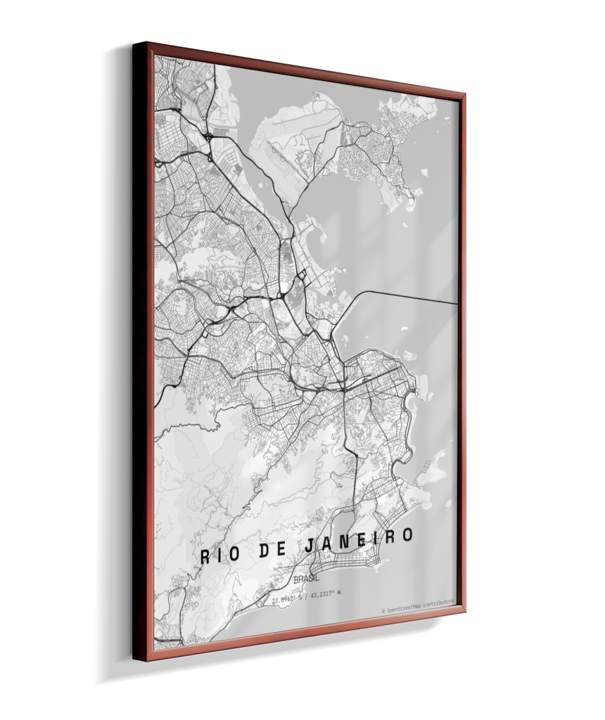 Quadro Mapa do Rio de Janeiro - Vertical