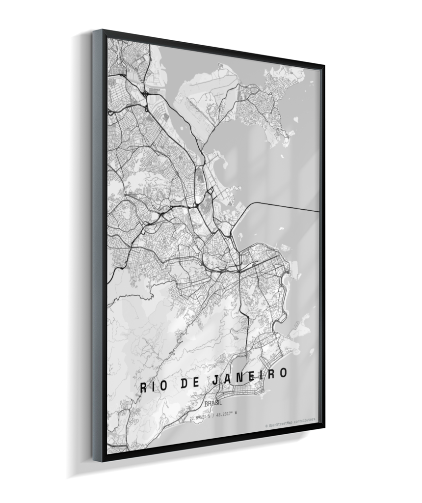 Quadro Mapa do Rio de Janeiro - Vertical