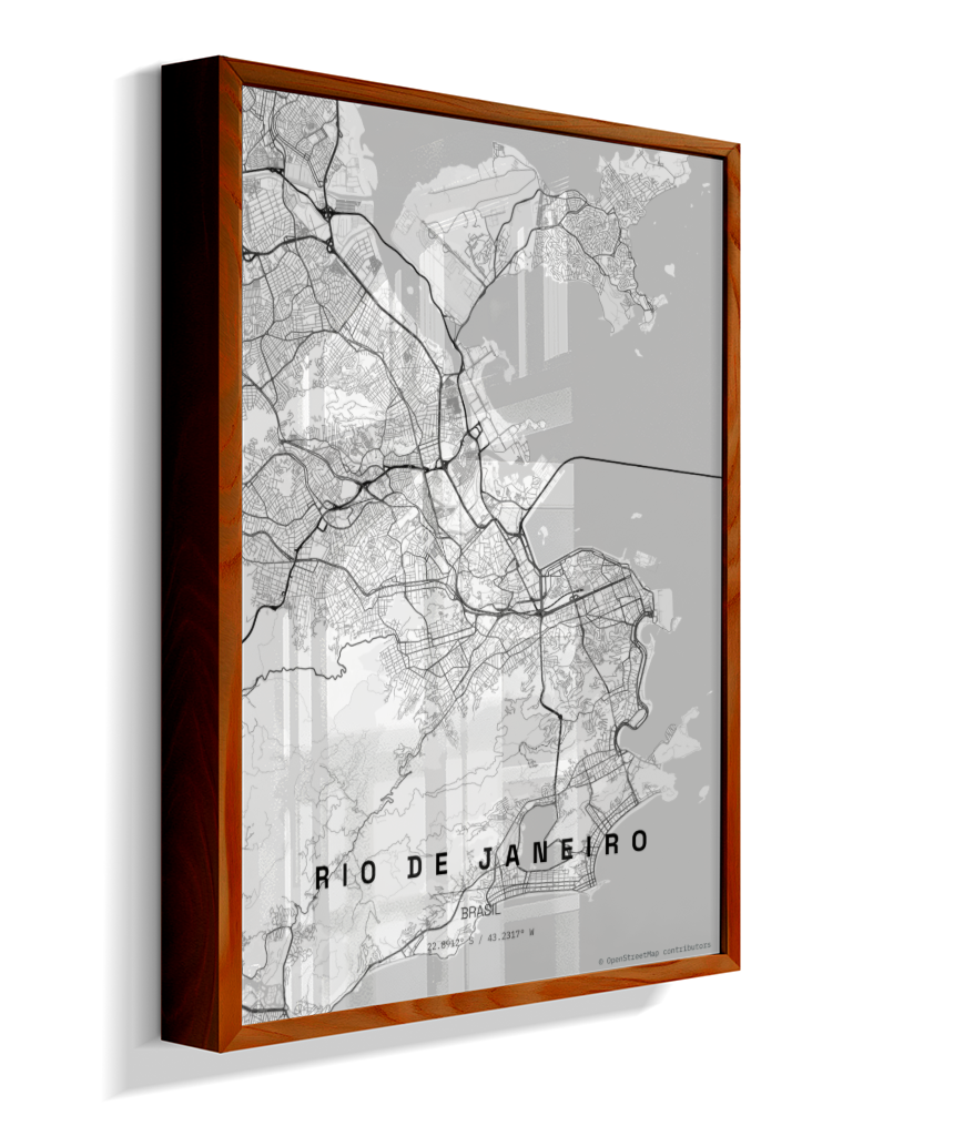 Quadro Mapa do Rio de Janeiro - Vertical