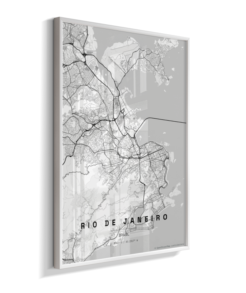Quadro Mapa do Rio de Janeiro - Vertical