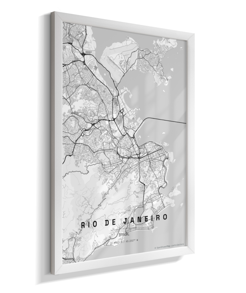 Quadro Mapa do Rio de Janeiro - Vertical