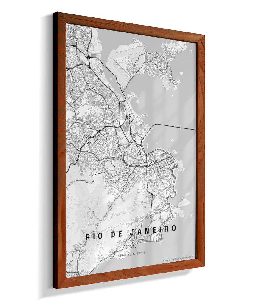 Quadro Mapa do Rio de Janeiro - Vertical