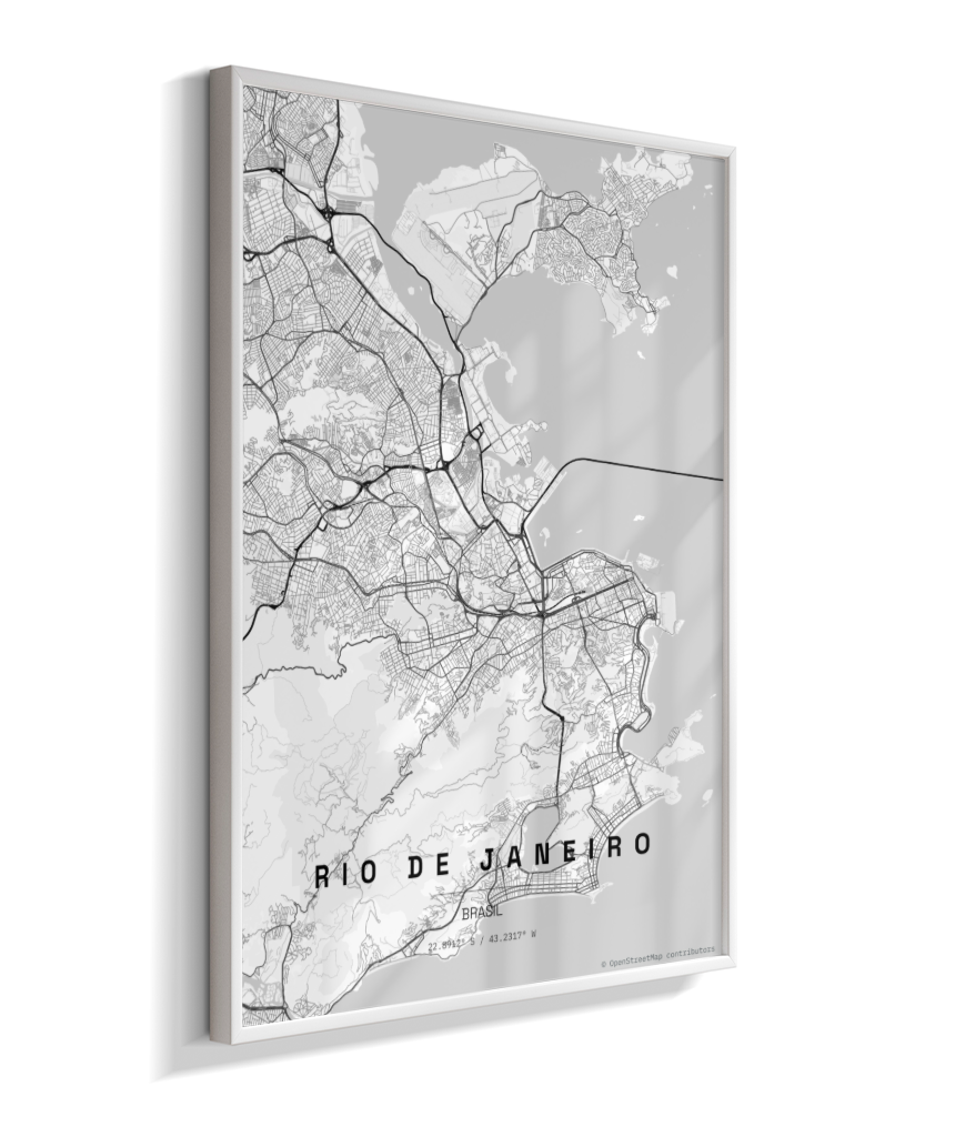 Quadro Mapa do Rio de Janeiro - Vertical