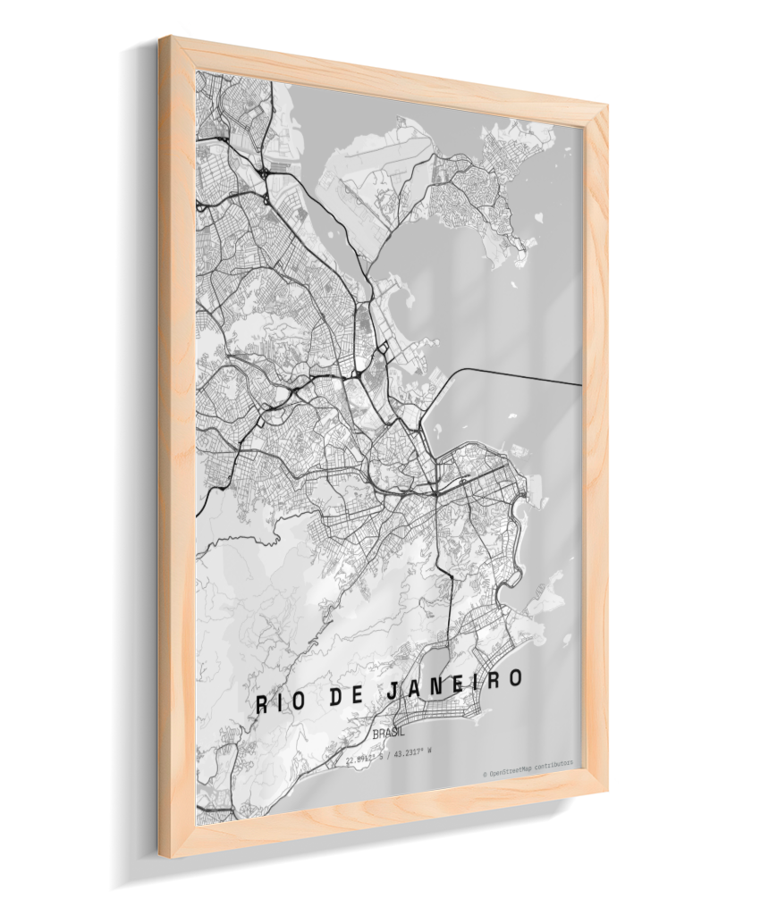 Quadro Mapa do Rio de Janeiro - Vertical