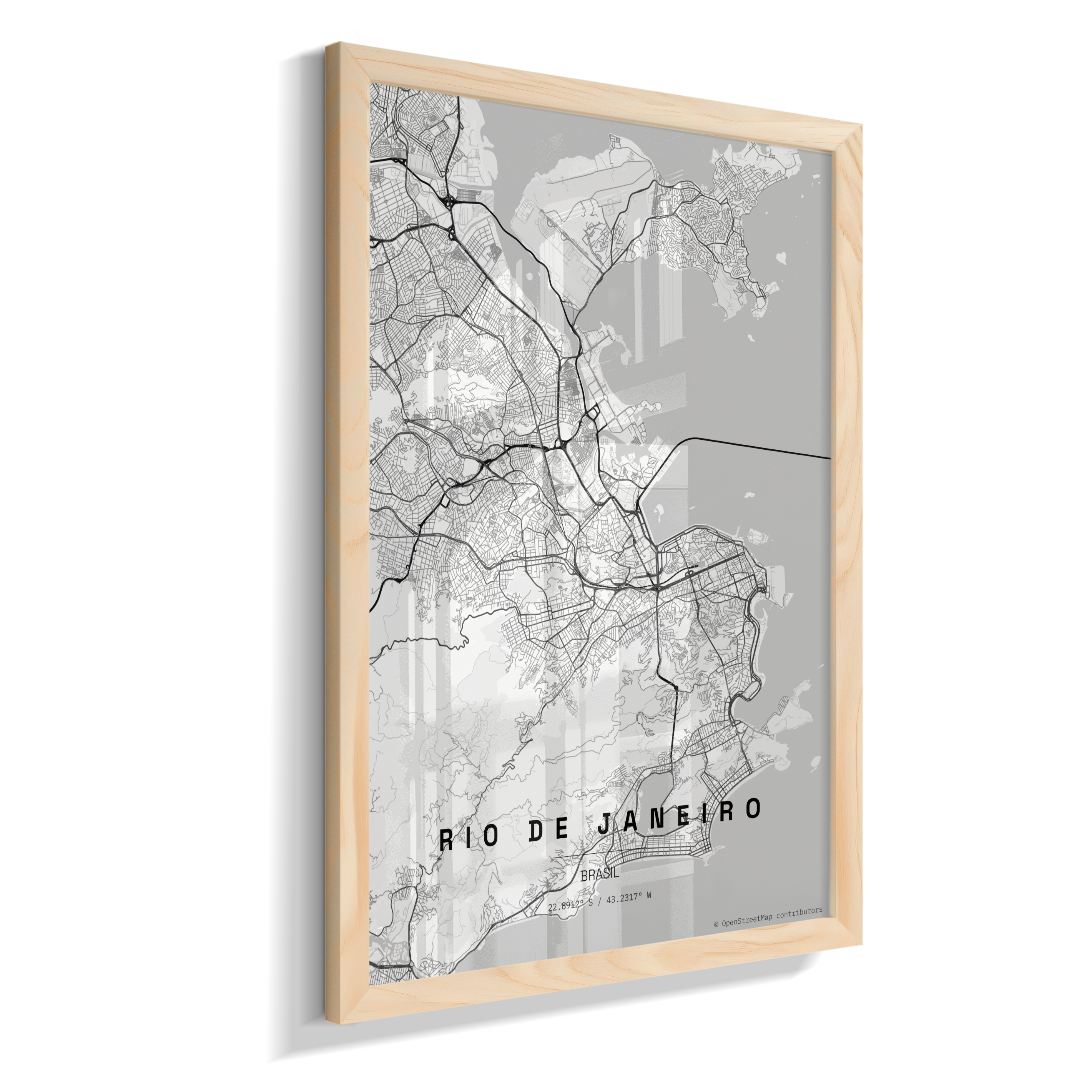 Quadro Mapa do Rio de Janeiro - Vertical