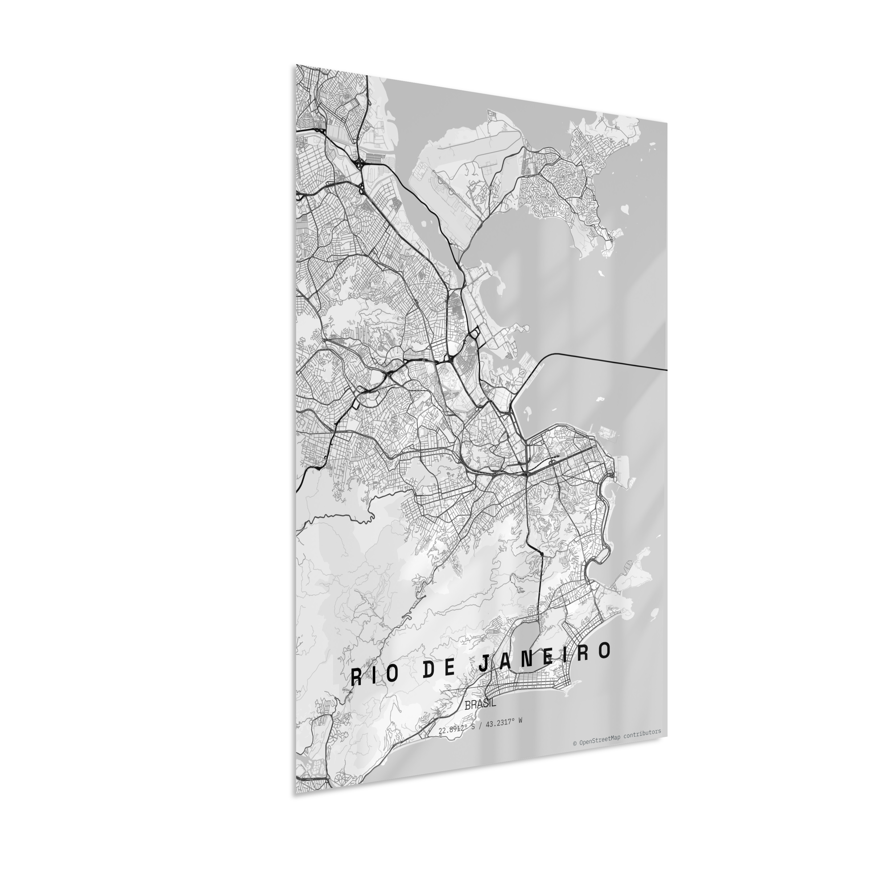 Quadro Mapa do Rio de Janeiro - Vertical