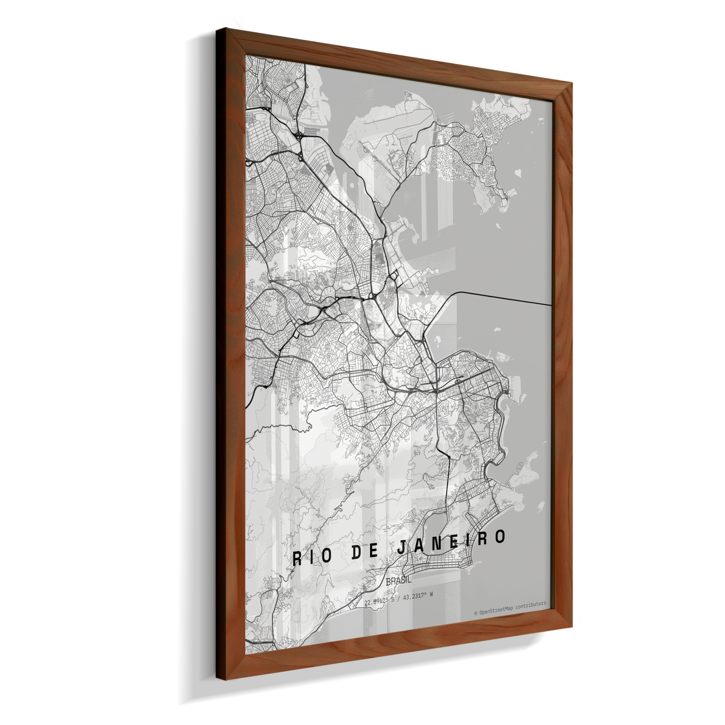 Quadro Mapa do Rio de Janeiro - Vertical
