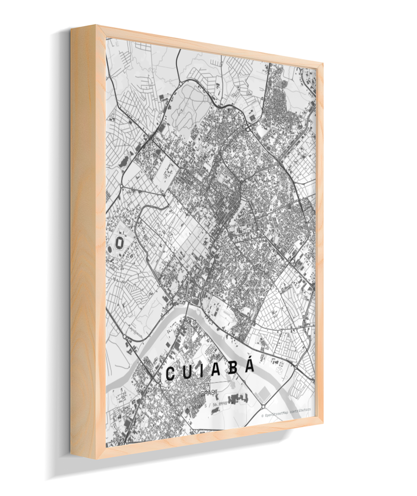 Quadro Vertical Mapa de Cuiabá
