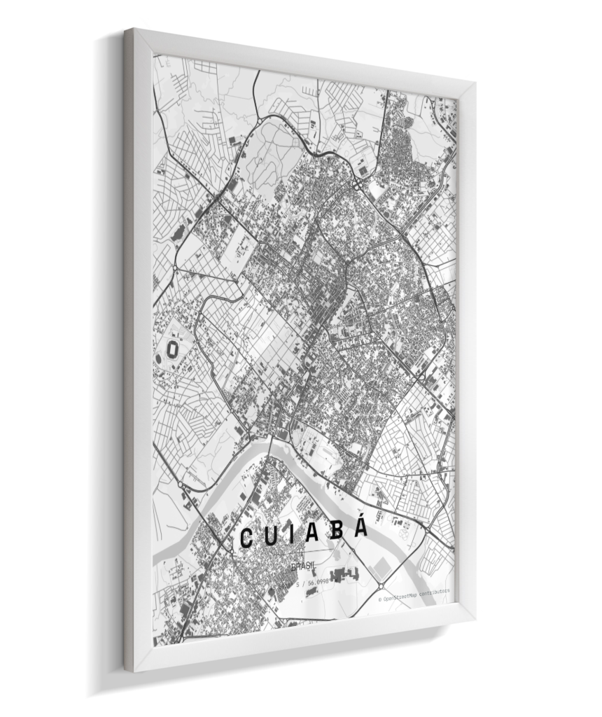 Quadro Vertical Mapa de Cuiabá