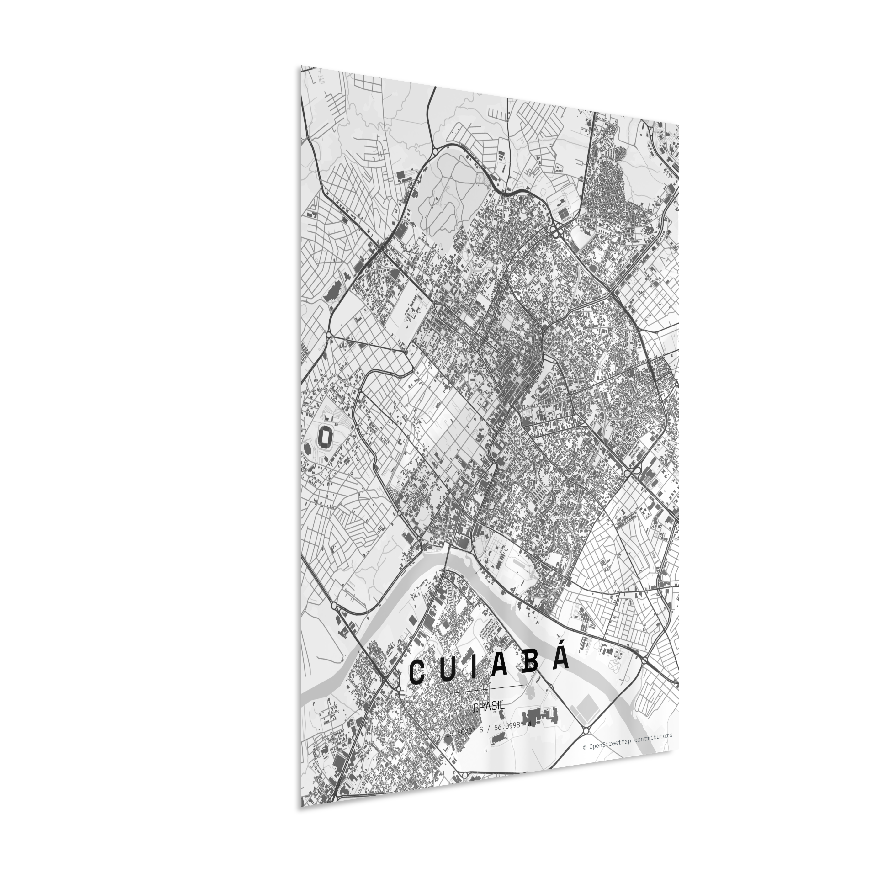 Quadro Vertical Mapa de Cuiabá