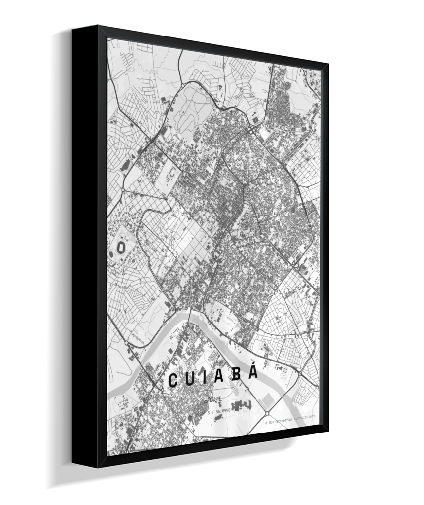 Quadro Vertical Mapa de Cuiabá