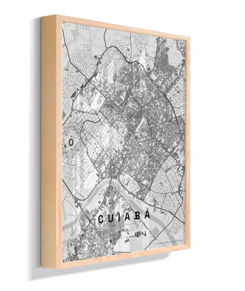 Quadro Vertical Mapa de Cuiabá