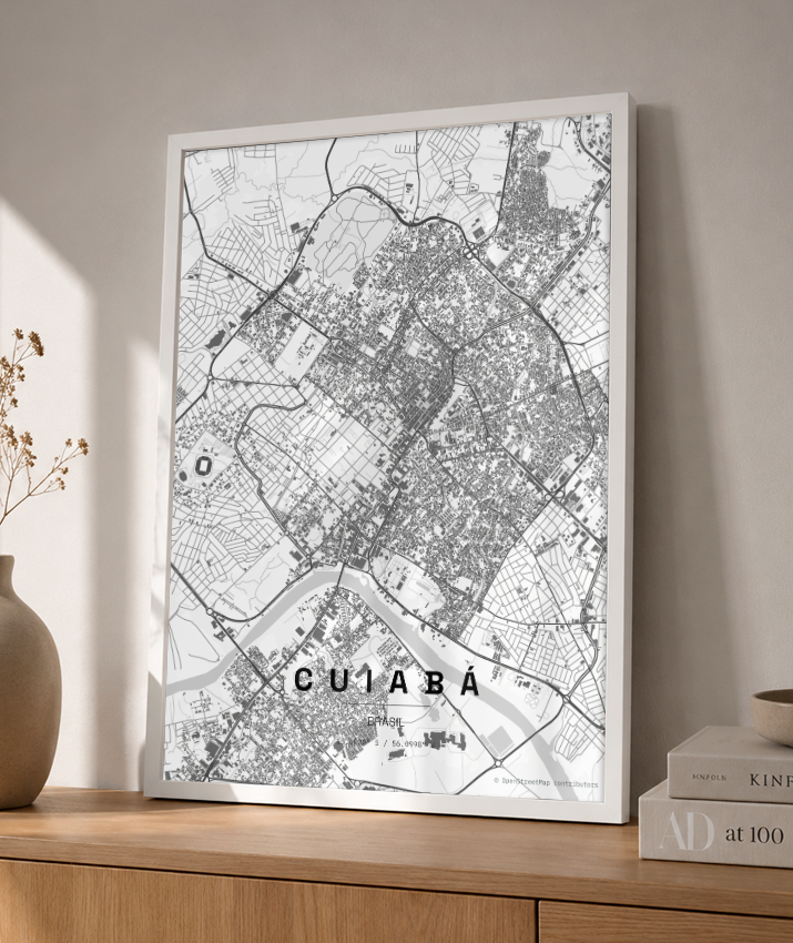 Quadro Vertical Mapa de Cuiabá